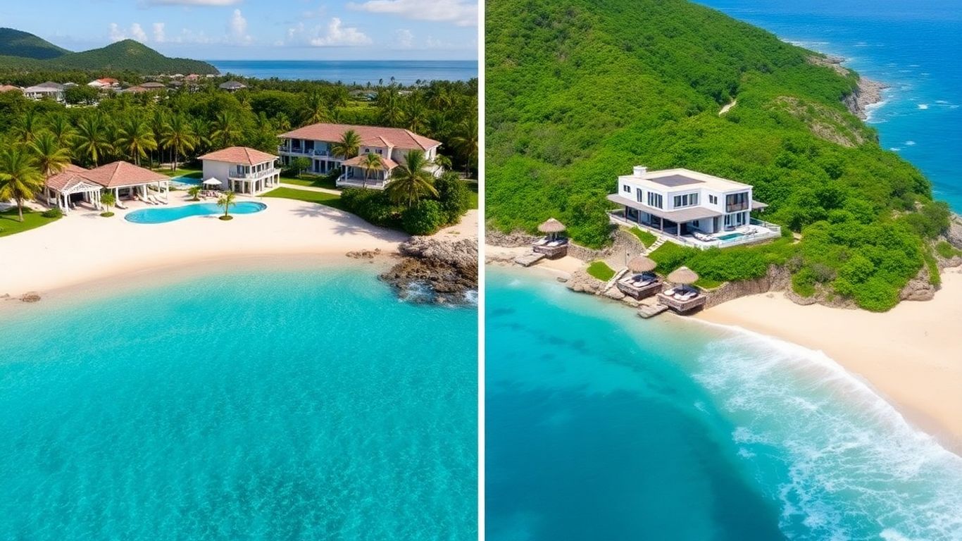 Beachfront and hillside villas in Phuket, Thailand.