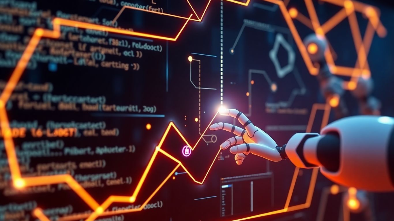 AI automating e-commerce operations with futuristic interface.