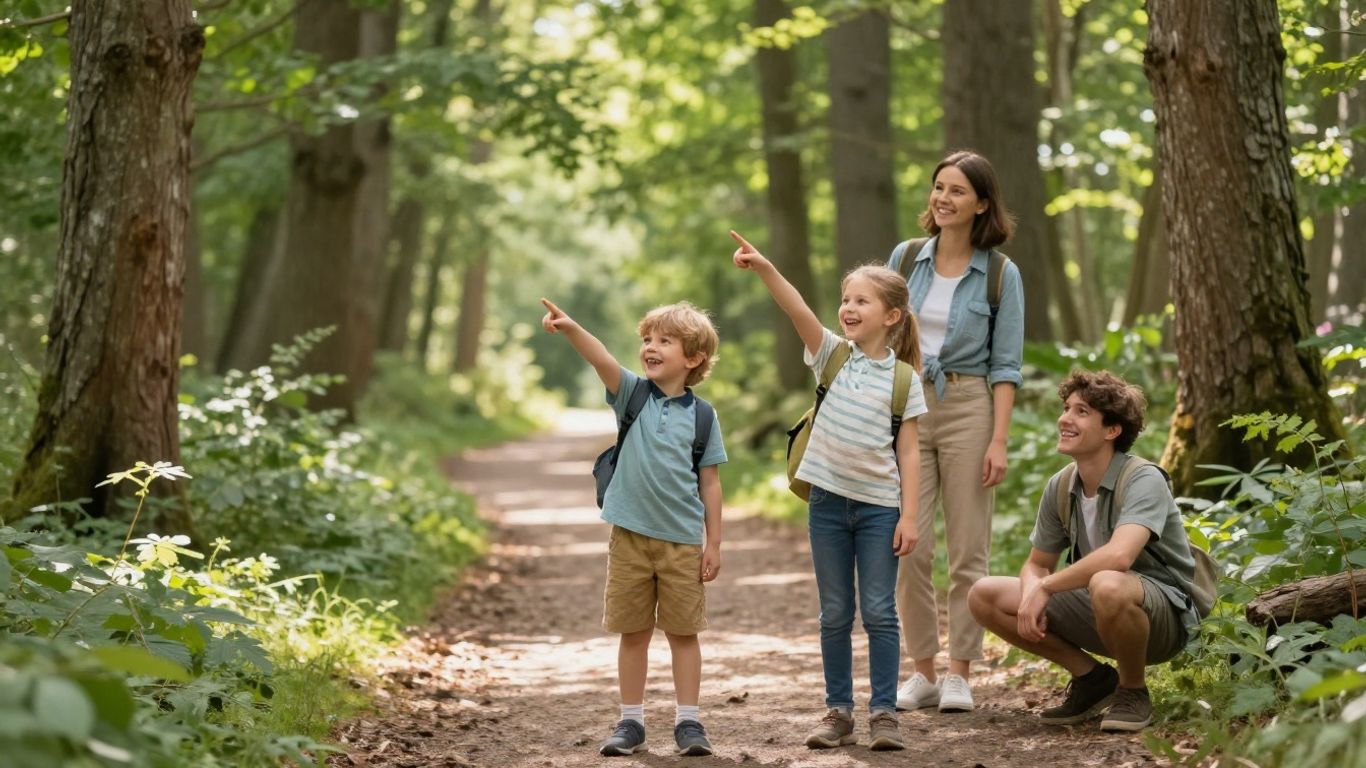Familie geniet van avontuurlijke uitjes in Deense natuur.