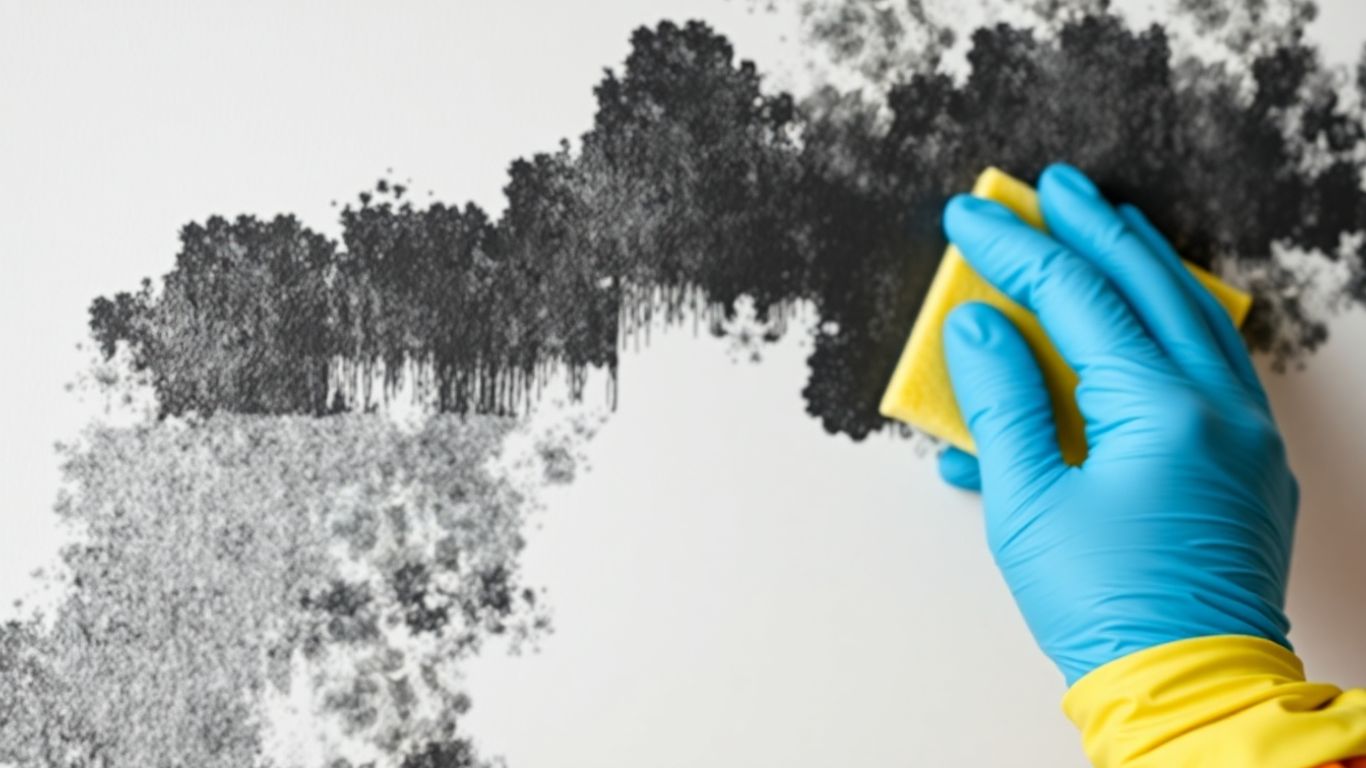 Cleaning mould from a painted wall