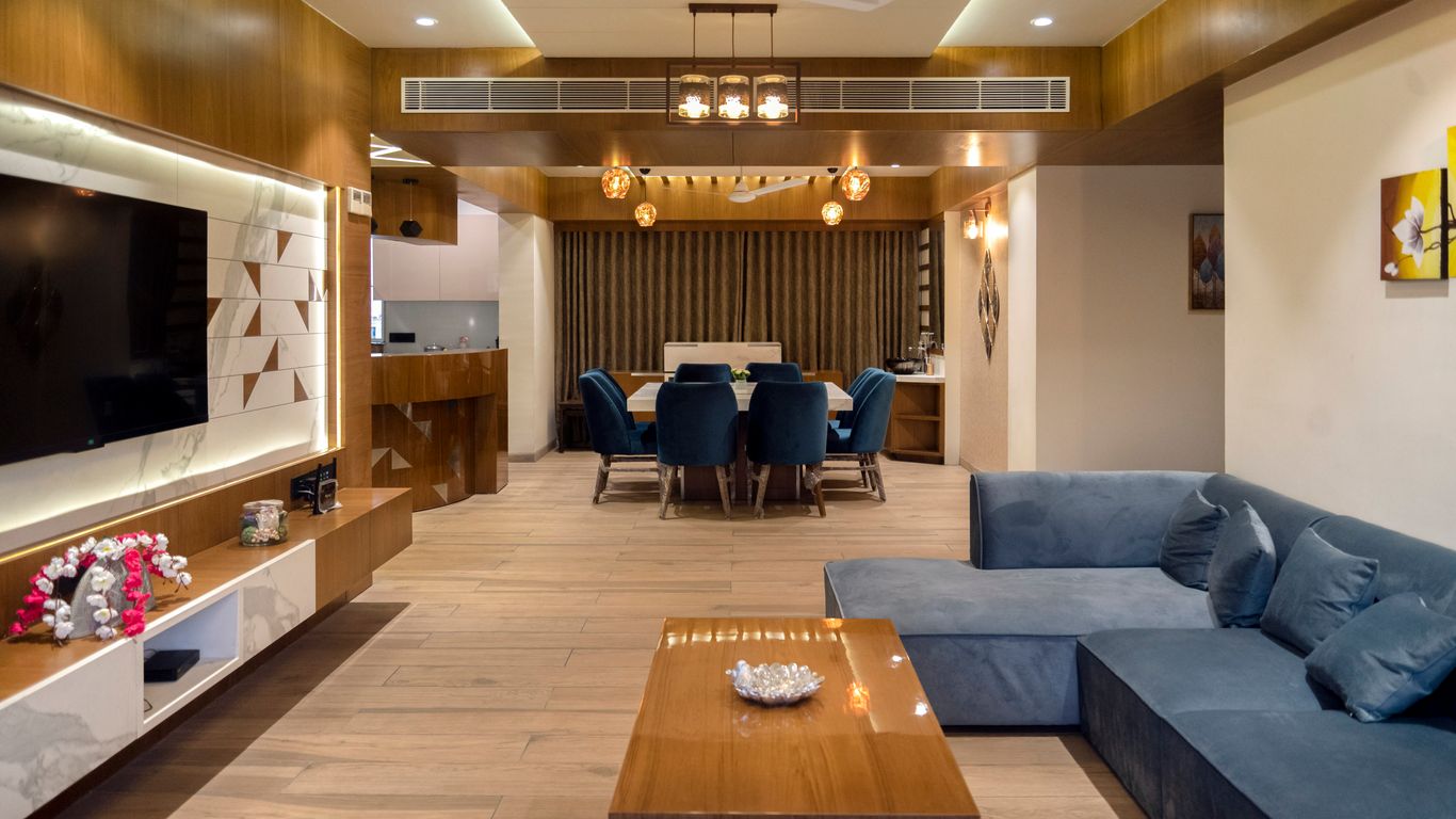 Luxurious living room with a modern, cozy design.