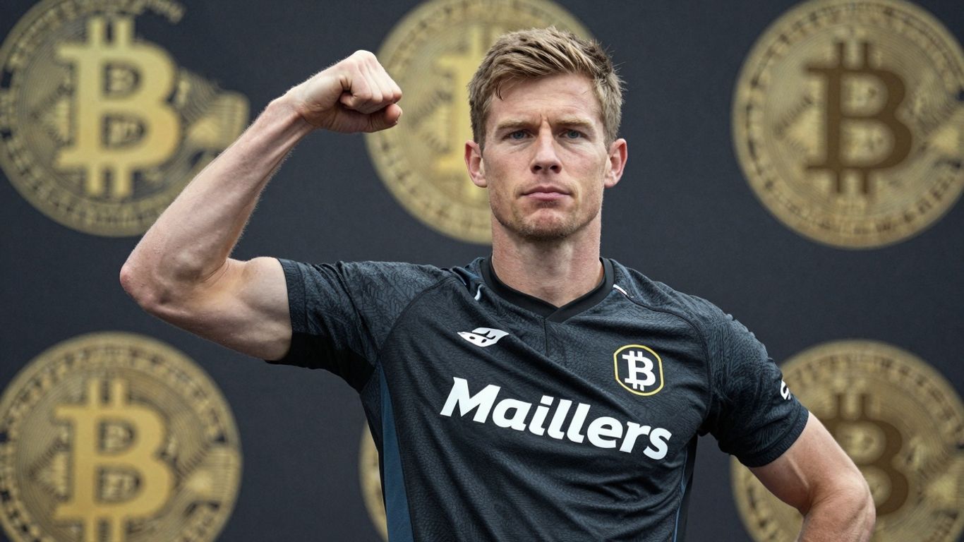 Jack Mallers with Bitcoin and athlete imagery.