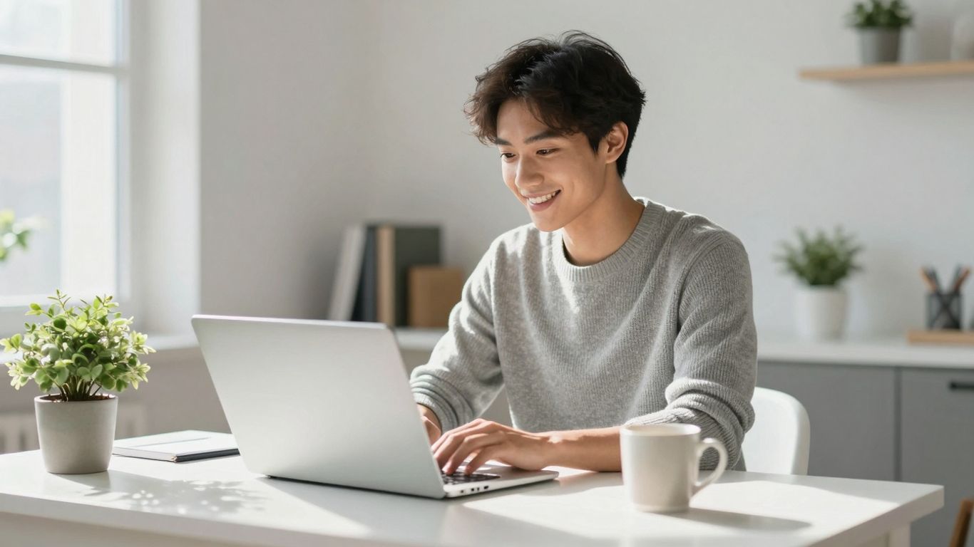 Person working from home in Australia.