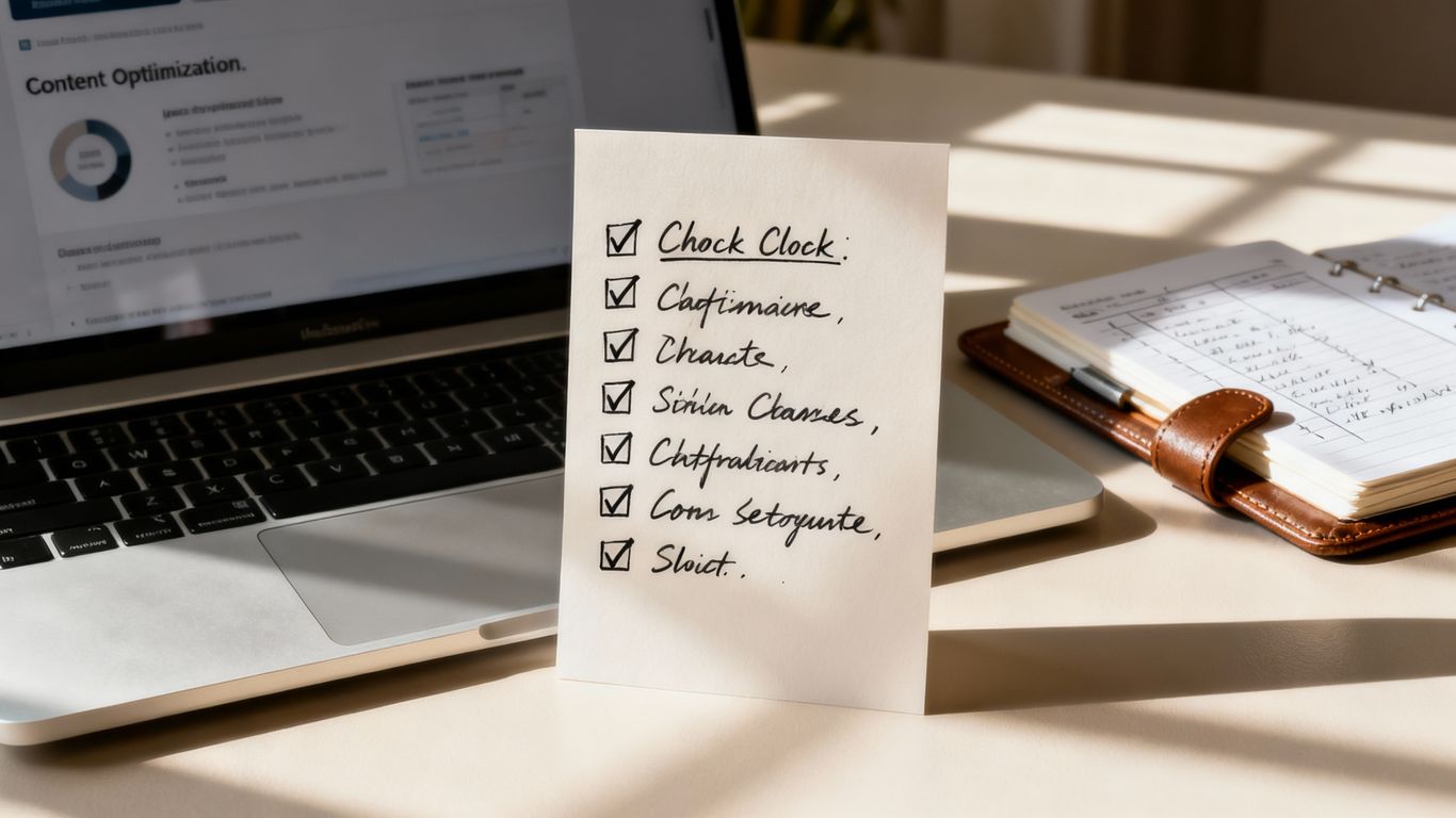 On-page SEO checklist with items being ticked off.