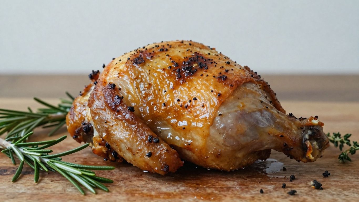 Roasted chicken thigh with herbs