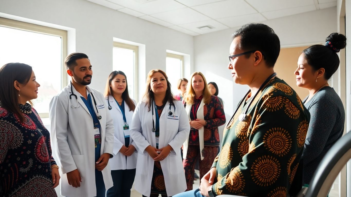Aboriginal health practitioners working in a clinic.