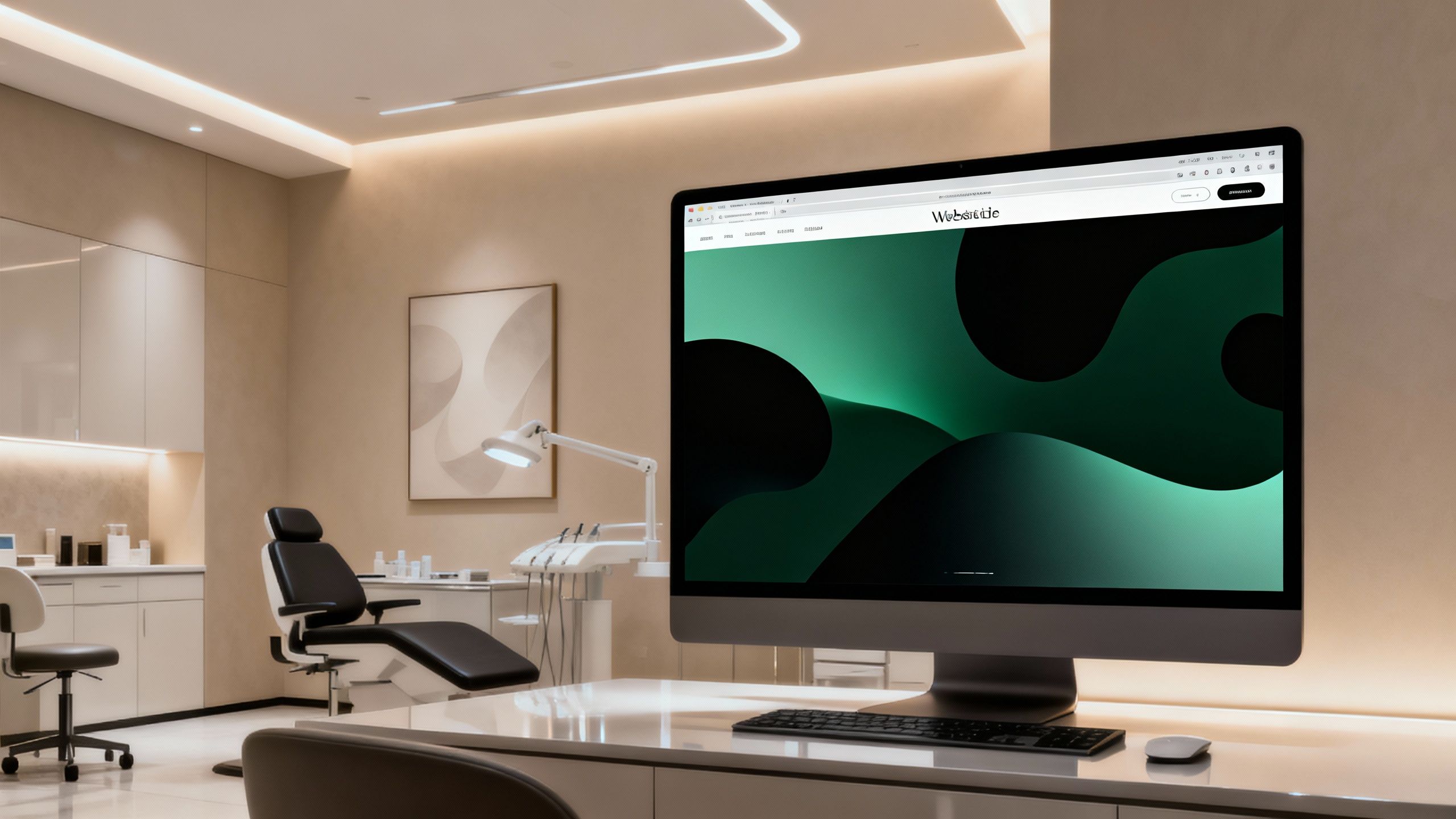 Aesthetic clinic website design on a computer screen.