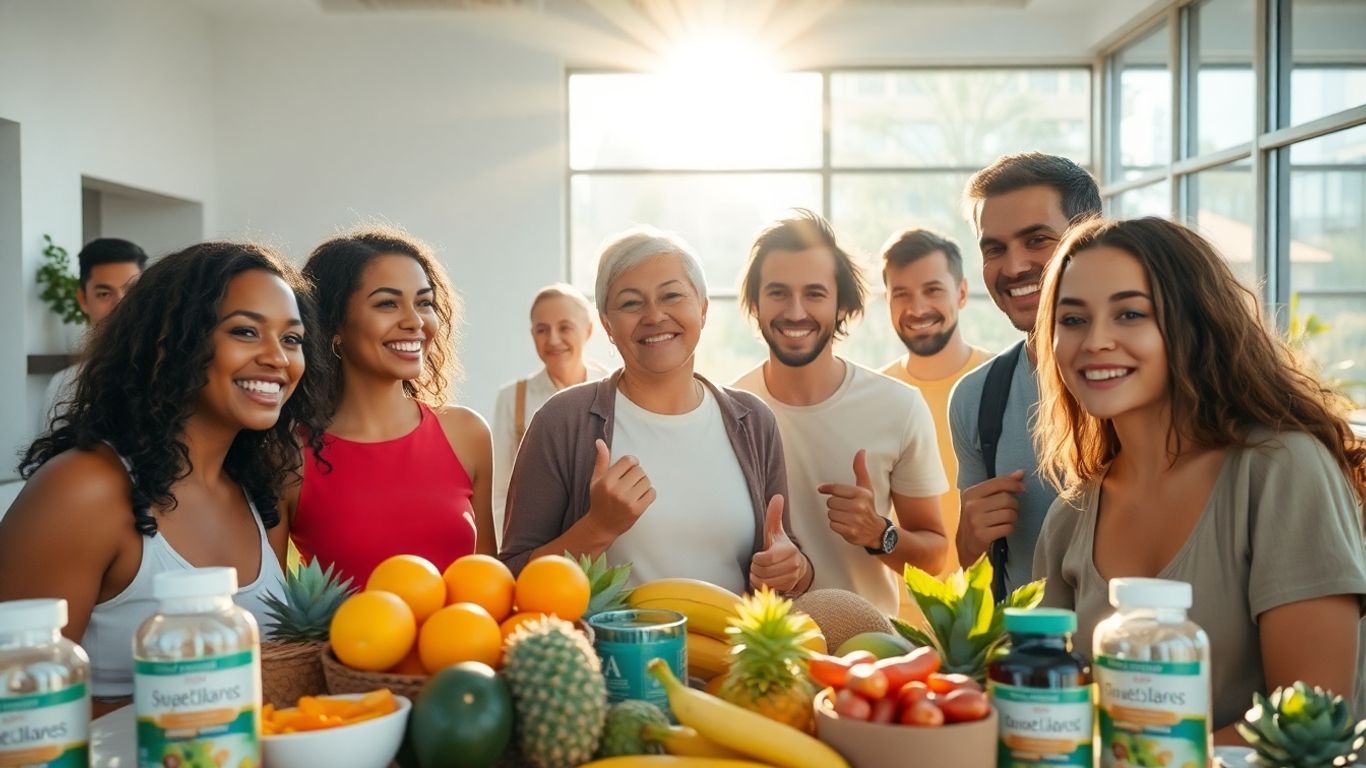 People enjoying healthy products and active lifestyles.