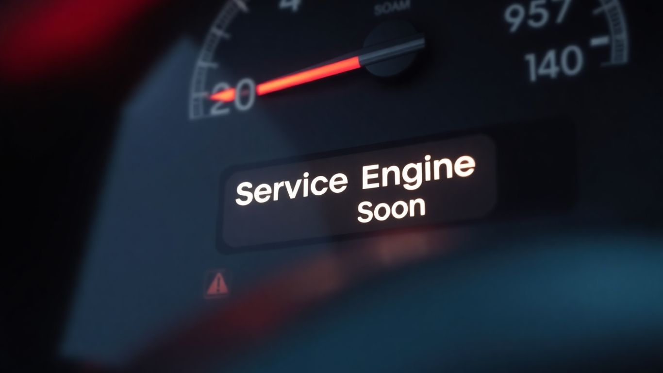 Chrysler dashboard with 'Service Engine Soon' light on.