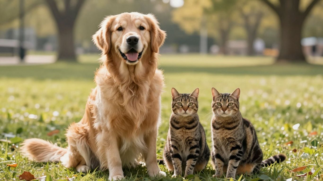 Minnesota pets in a park, healthy and happy.
