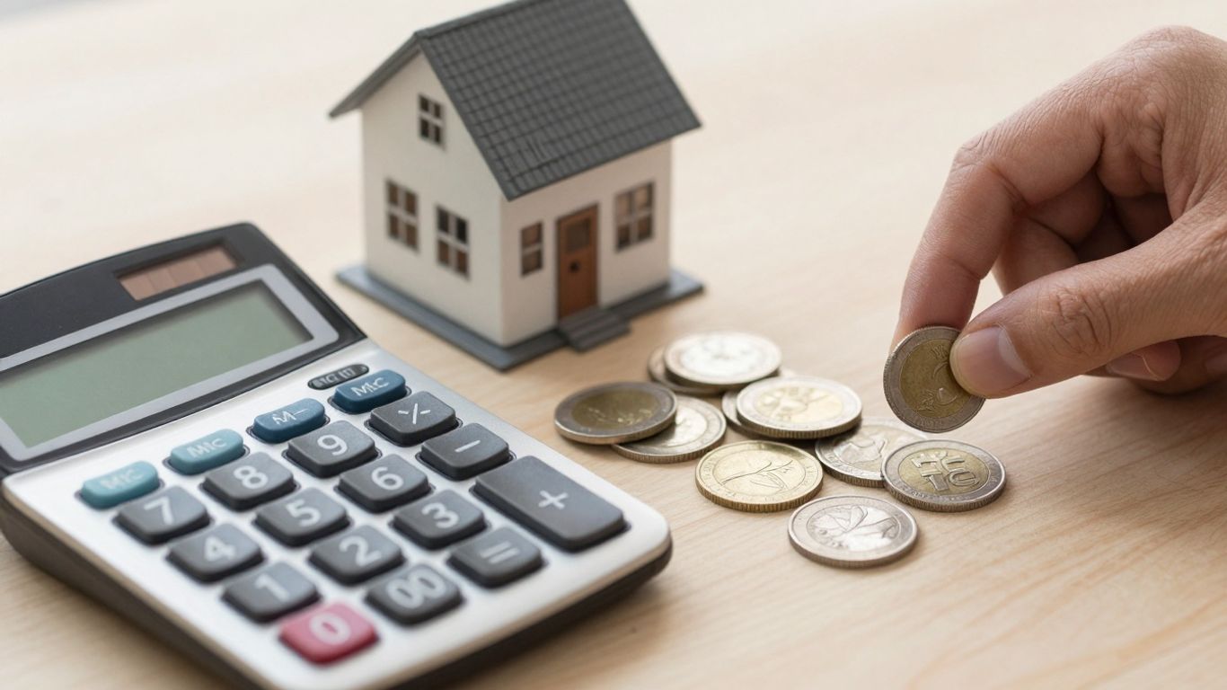 Home loan calculator and house with payment