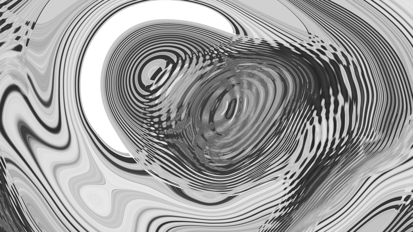 Abstract grayscale swirling patterns with a white oval