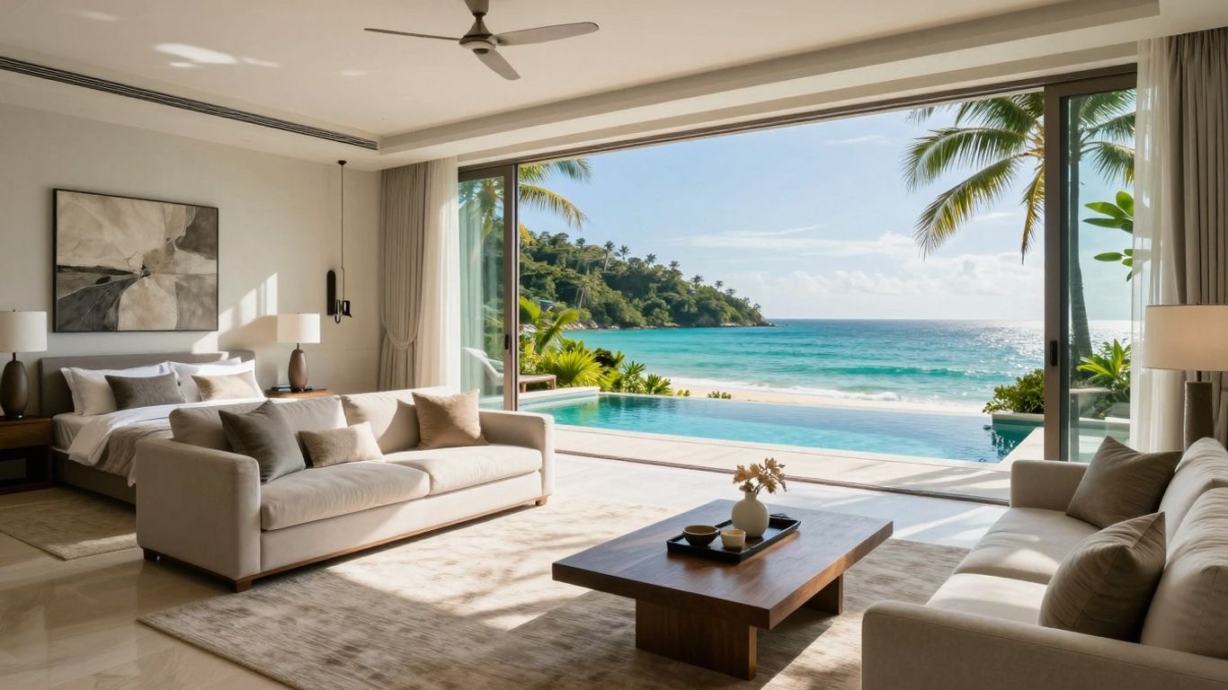 Luxury Phuket villa with ocean view and infinity pool.