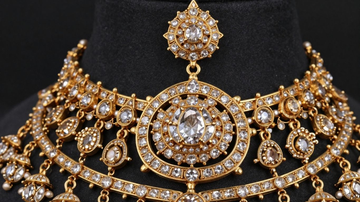 Gold Polki jewellery with uncut diamonds.