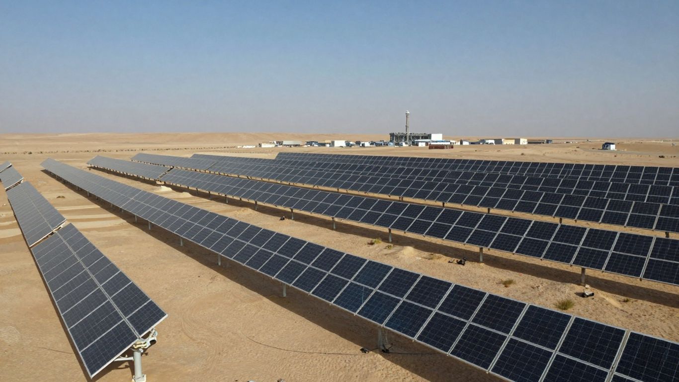Panneaux solaires dans le désert égyptien