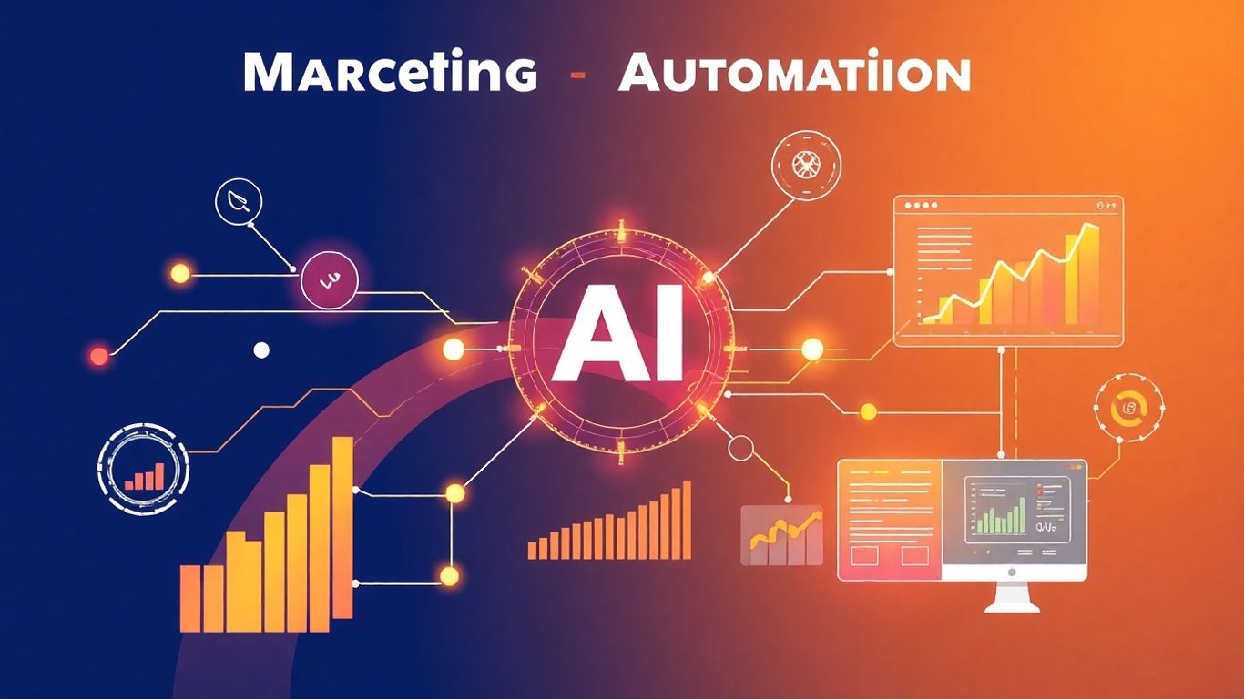 AI marketing automation infographic with growth streams.