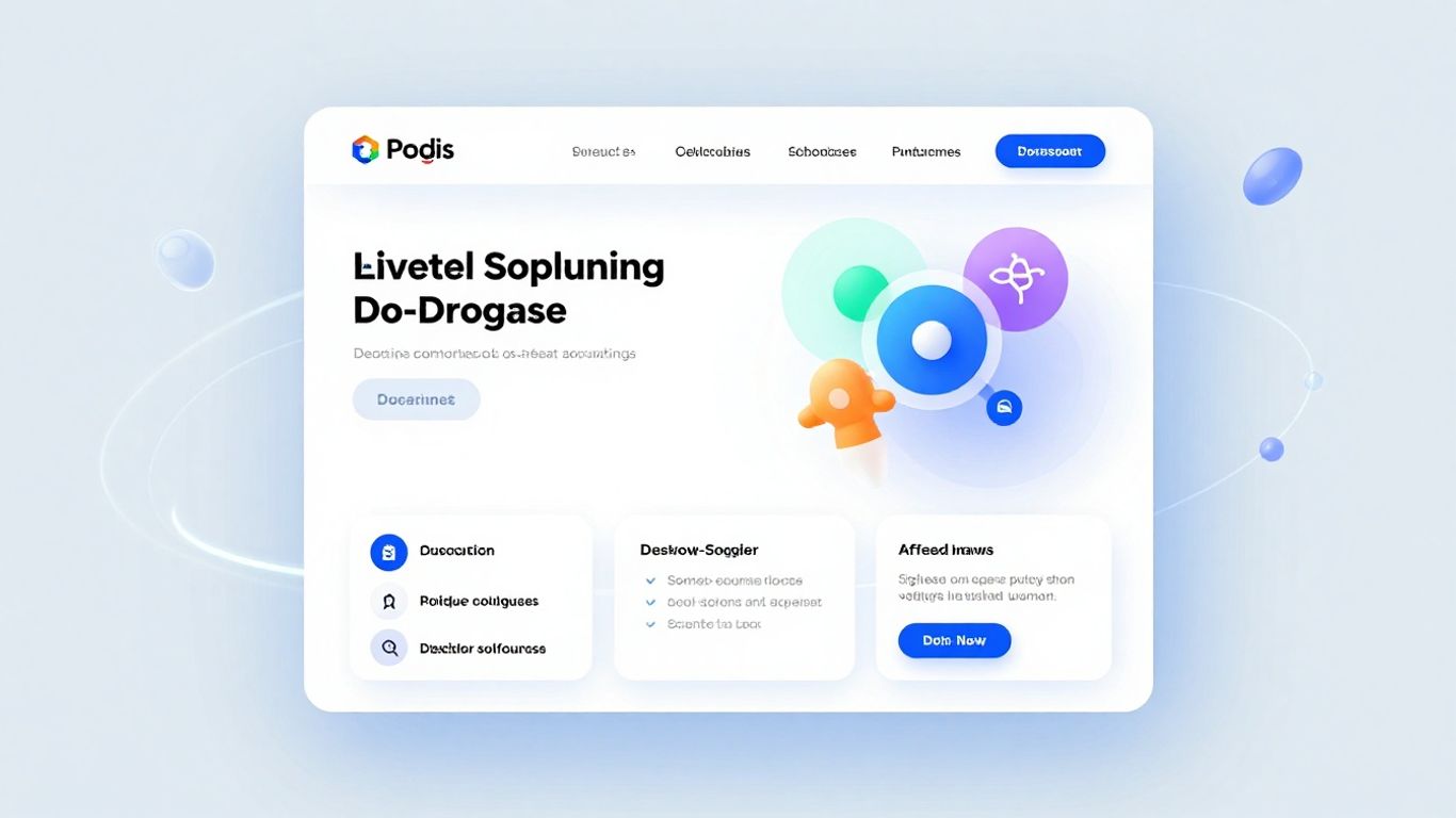Modern website design interface with digital elements.