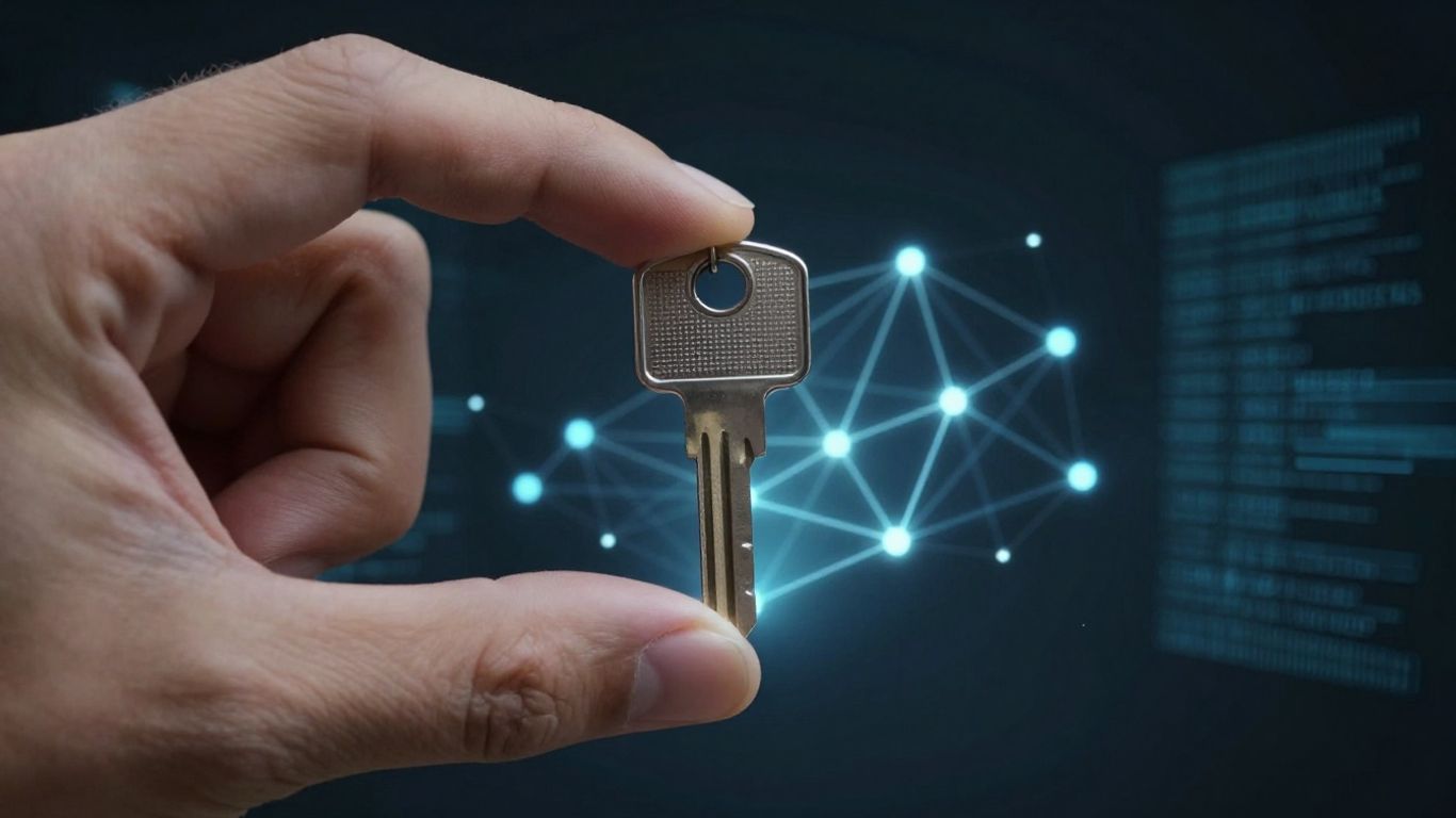 Digital key controlling access to a secure network.