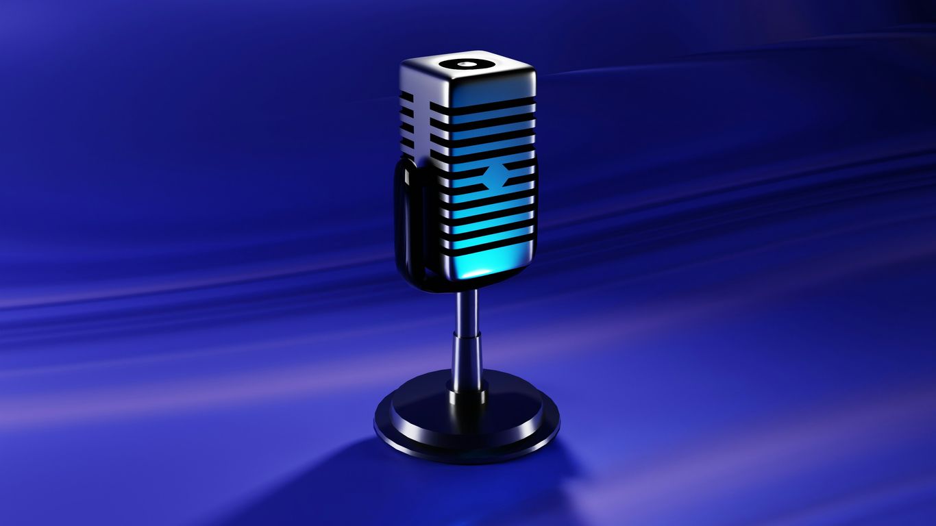 A blue and black object on a blue background