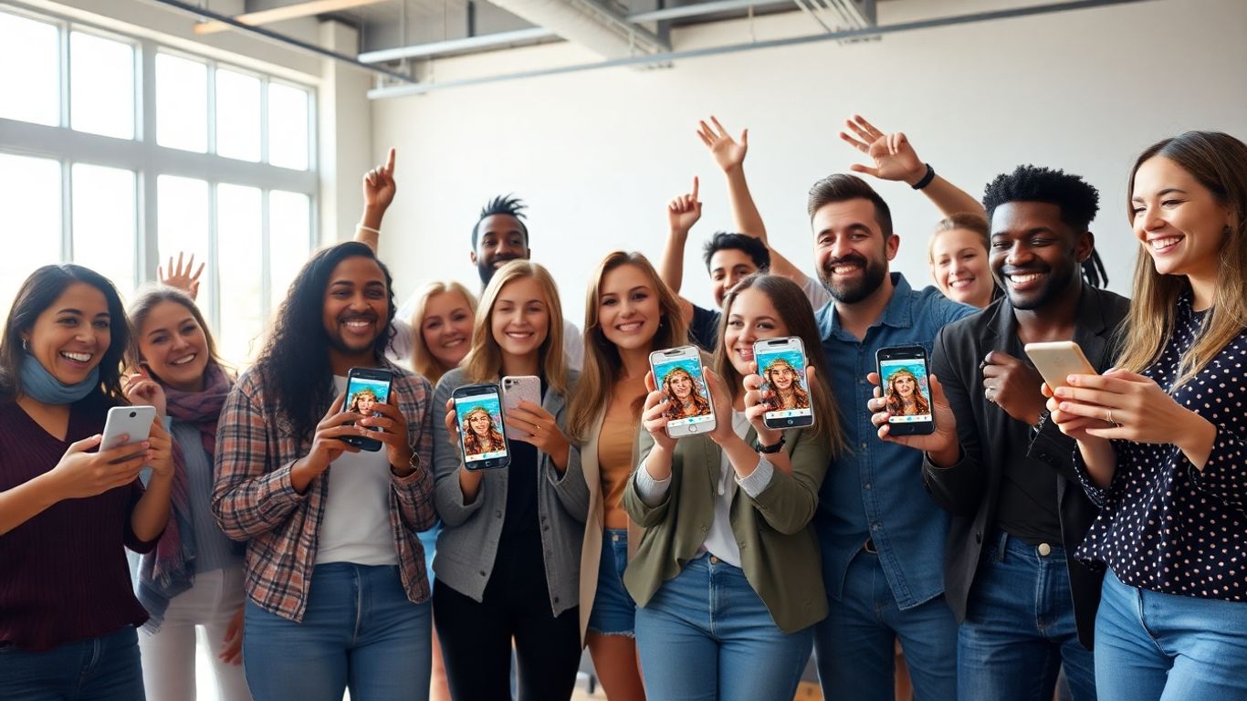 Creators interacting with products, promoting sales.