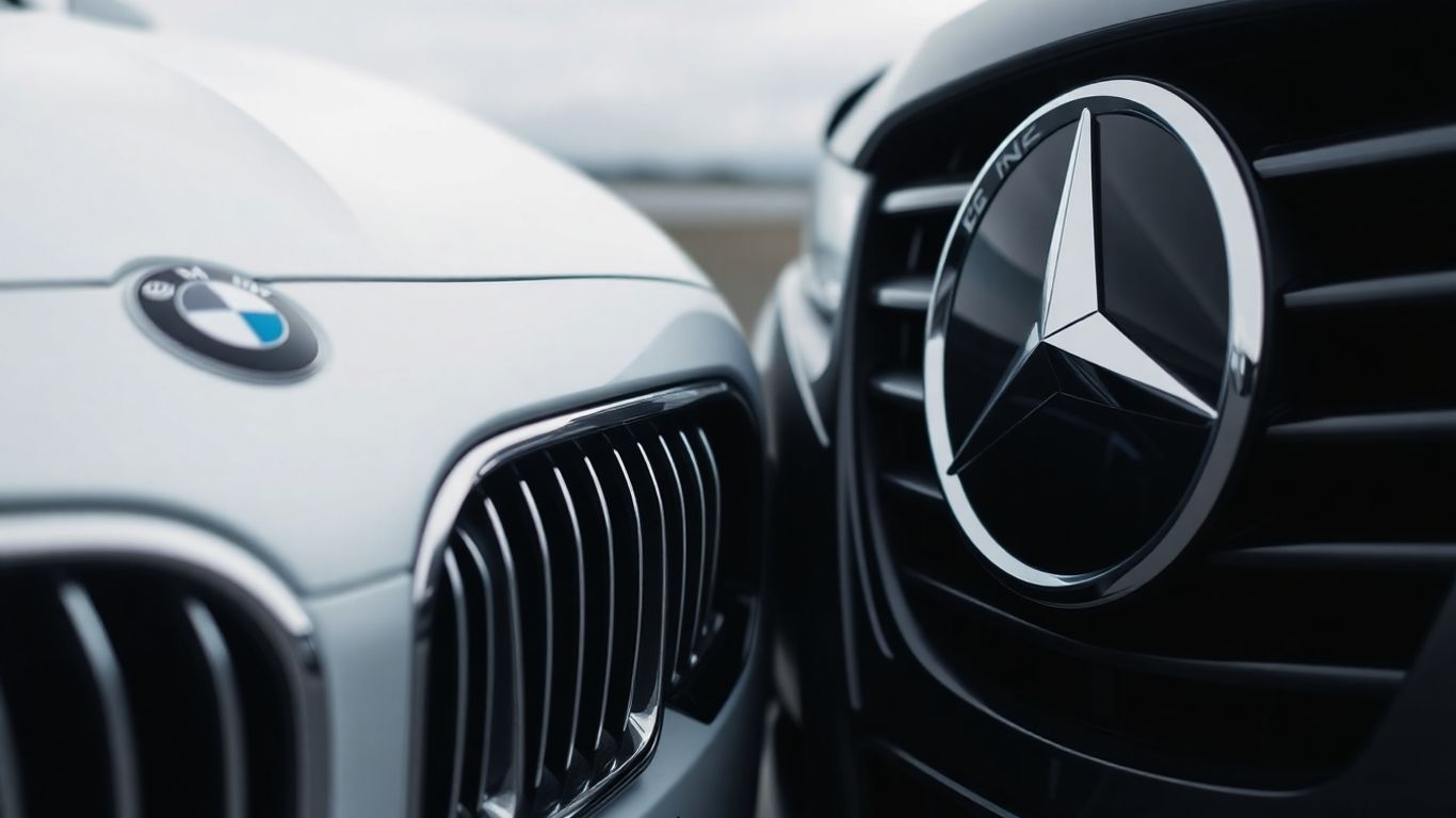 BMW and Mercedes-Benz car grilles and headlights
