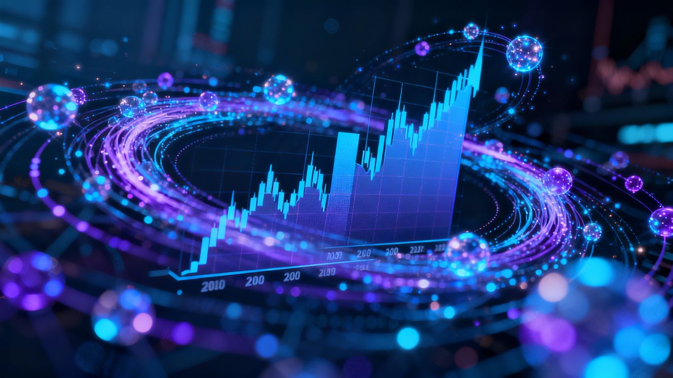 Quantum particles and stock market ticker