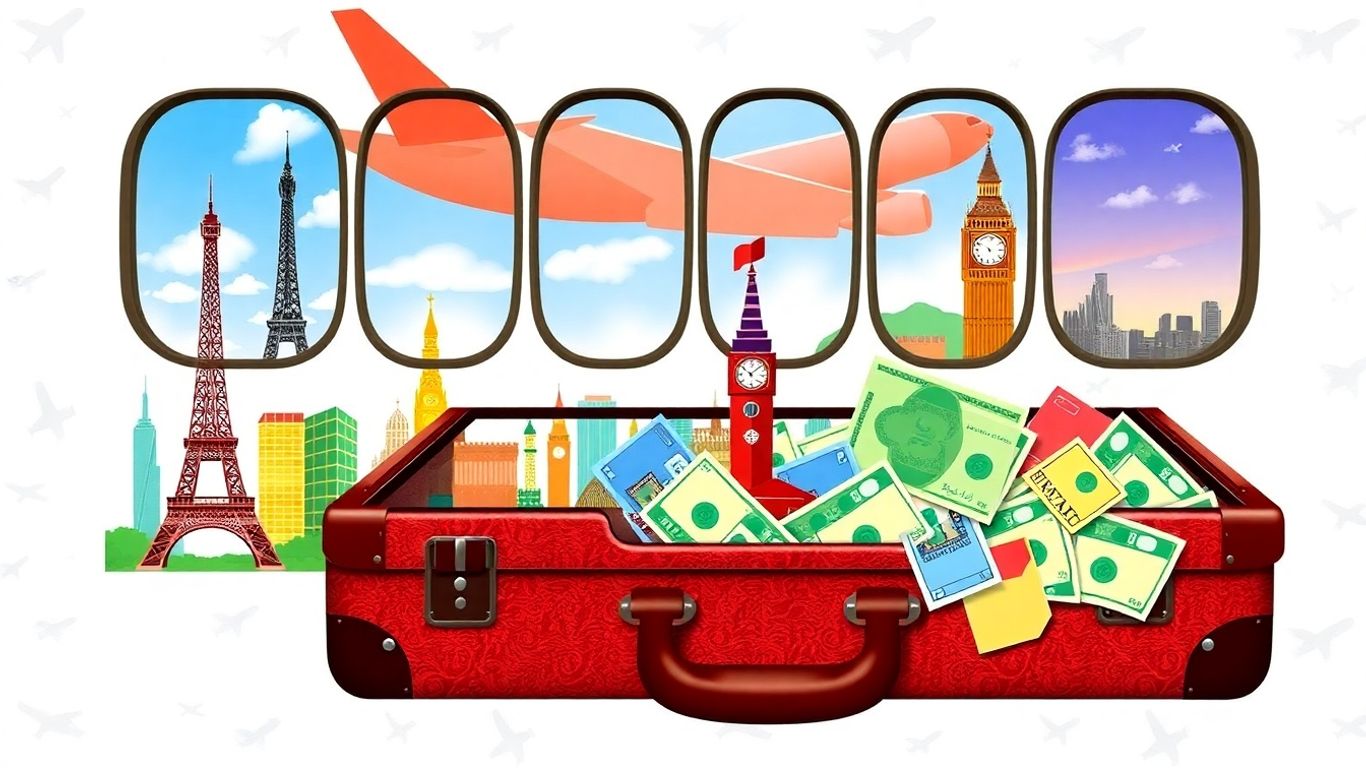 Cheap flights from London with global landmarks and money.