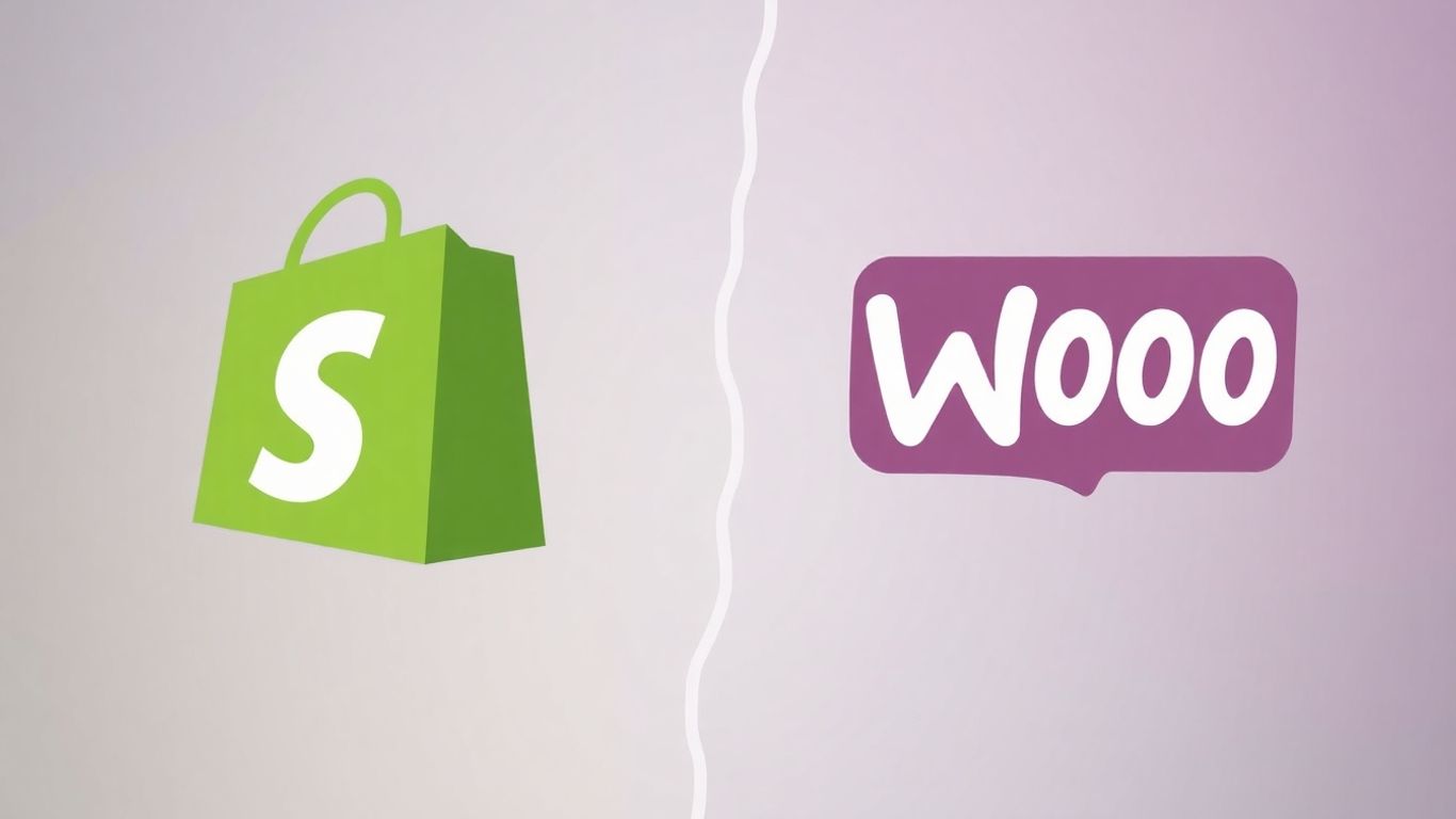 Shopify and WooCommerce logos merging together.