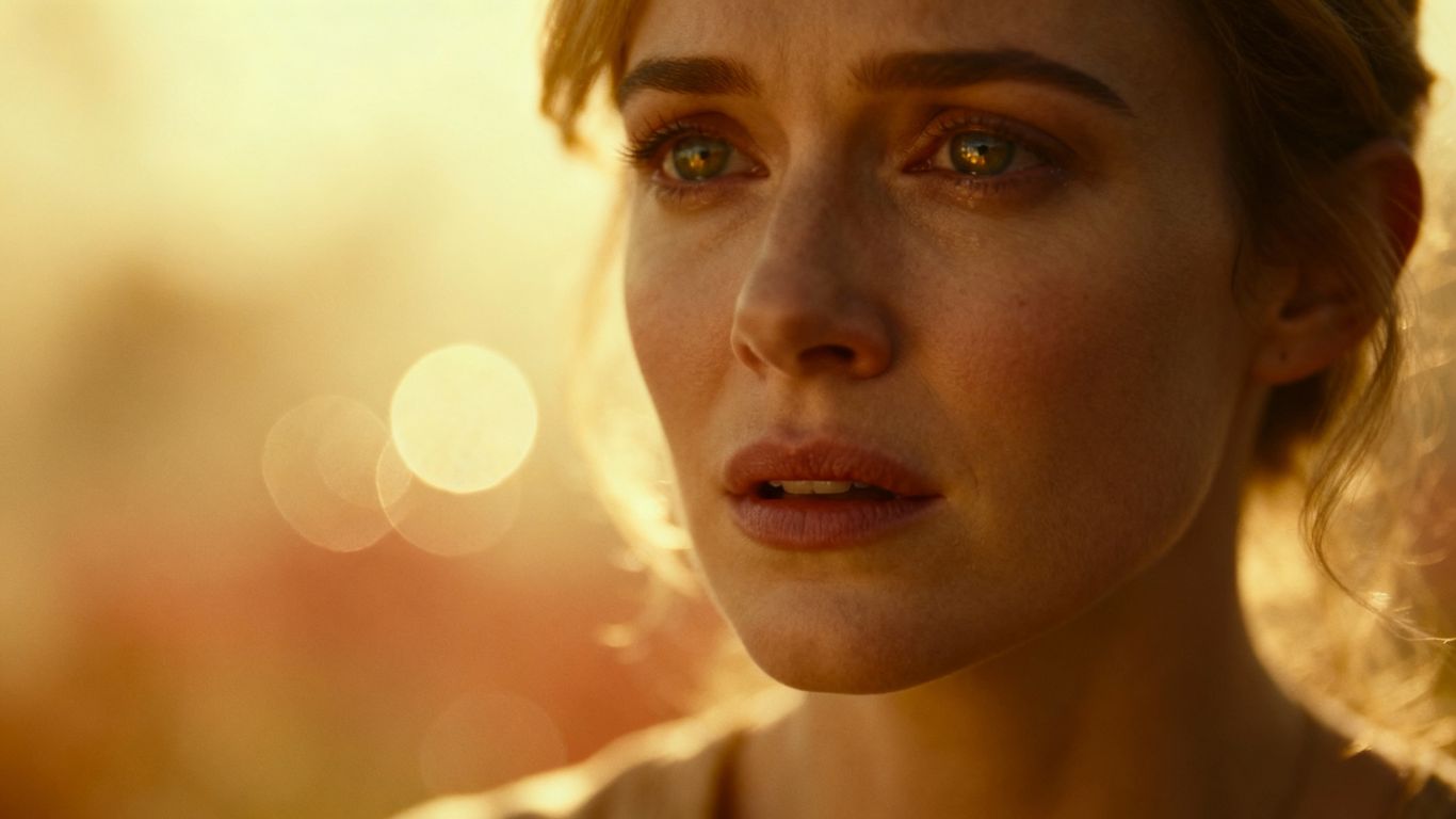 Portrait of Sally Kirkland looking reflective.