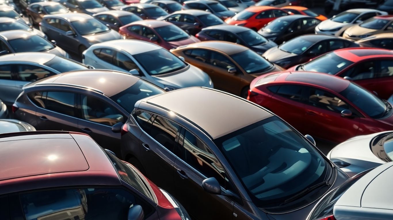 Electric vehicles lined up