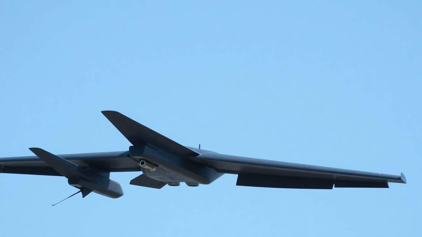 Anduril Fury drone flying in the sky.