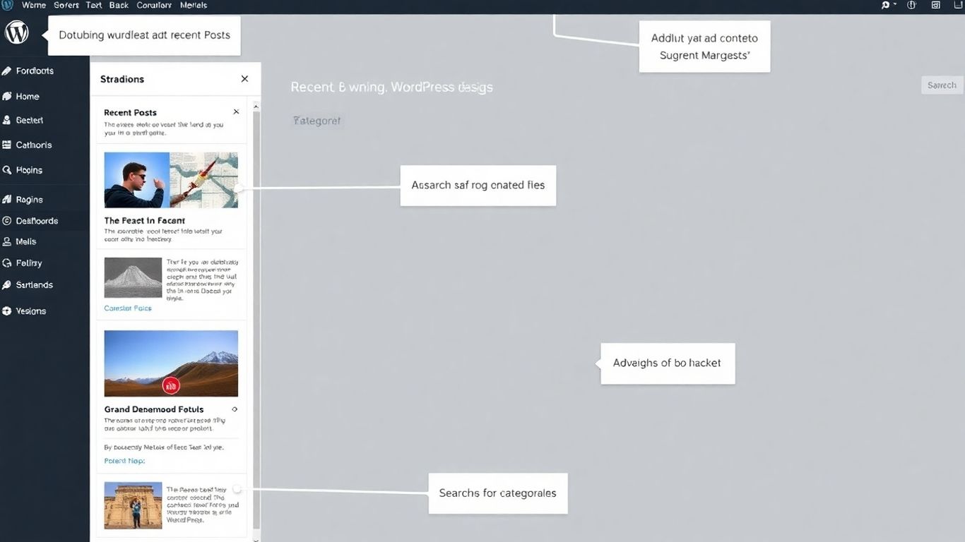 ودجات ووردبريس في الشريط الجانبي