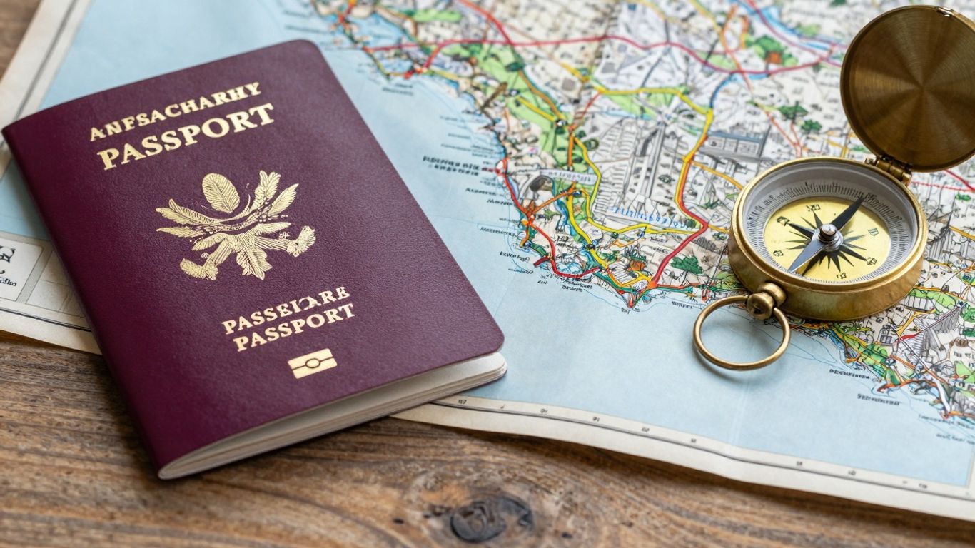 Maturzysta z podręcznikiem do angielskiego i mapą świata.