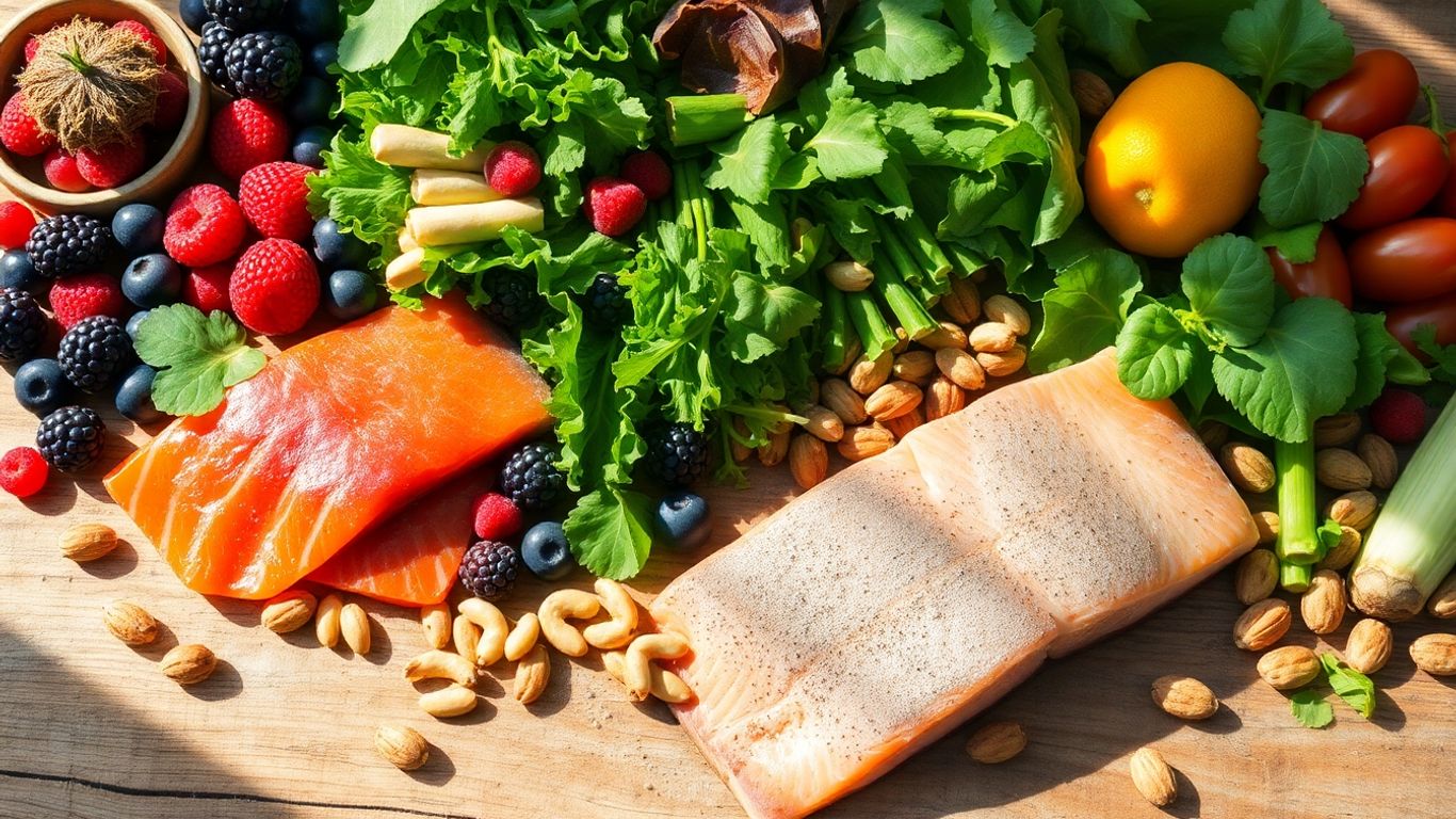 Colorful anti-inflammatory foods for a healthy life.