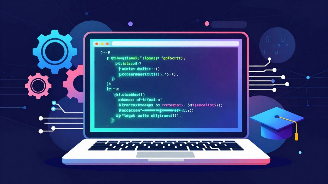 Google IT certificate infographic with tech icons.