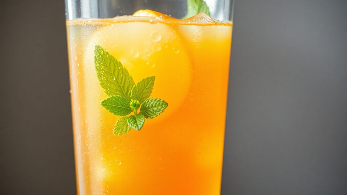 Glass of kombucha with mint and lemon