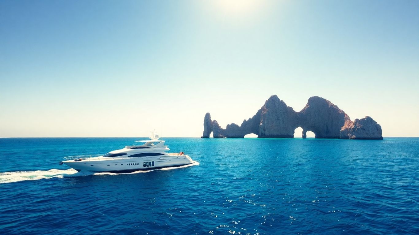 Luxury yacht sailing in Cabo waters