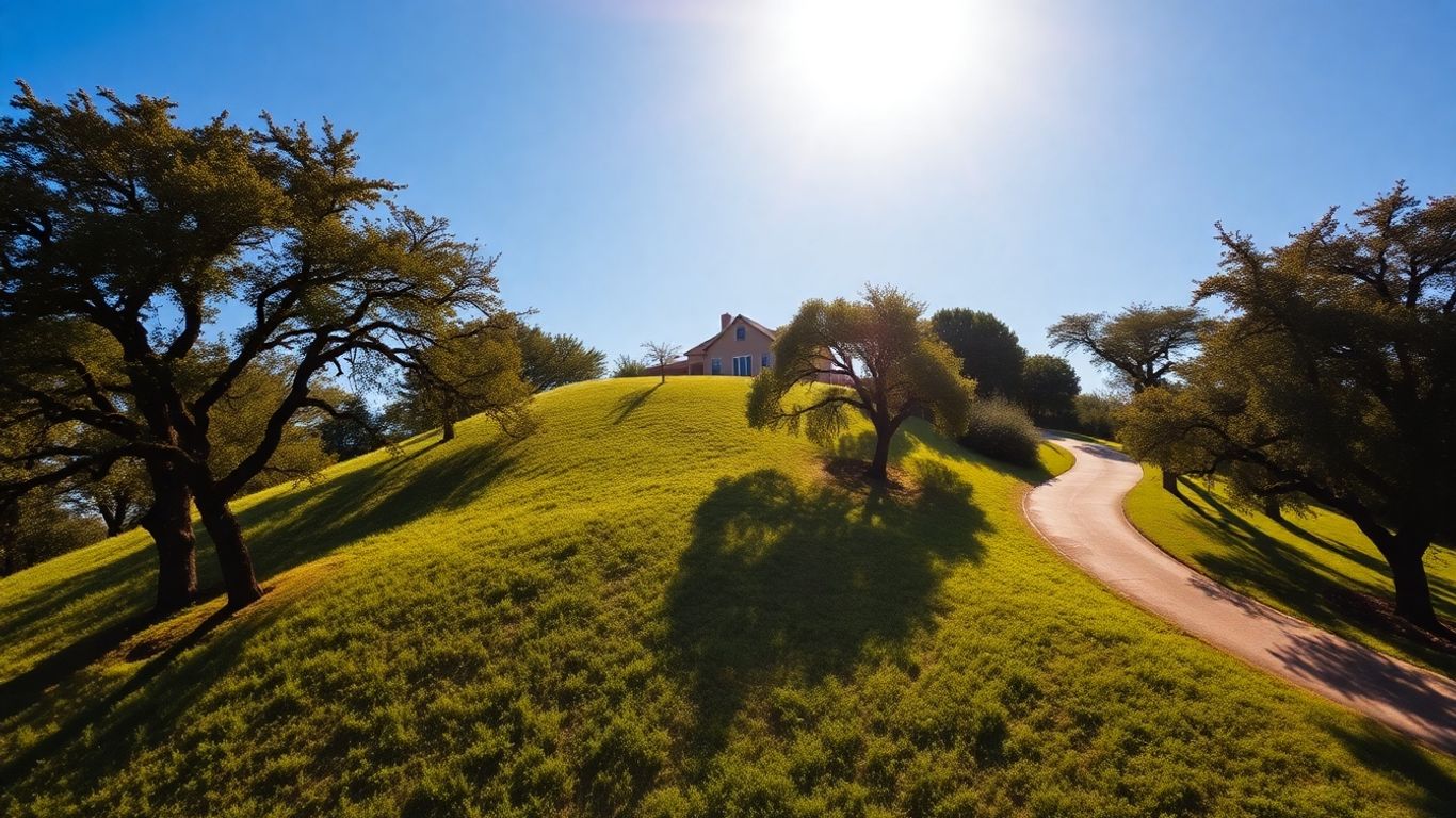 House on a steep hill in Helotes, Texas.
