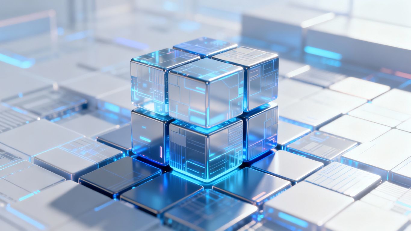 Website foundation built with digital blocks