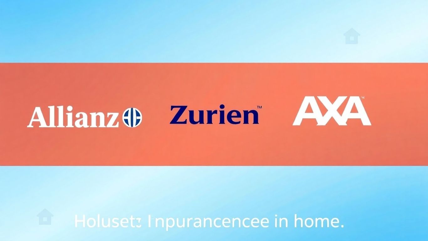 Logos de Allianz, Zurich y AXA con fondo de casa.