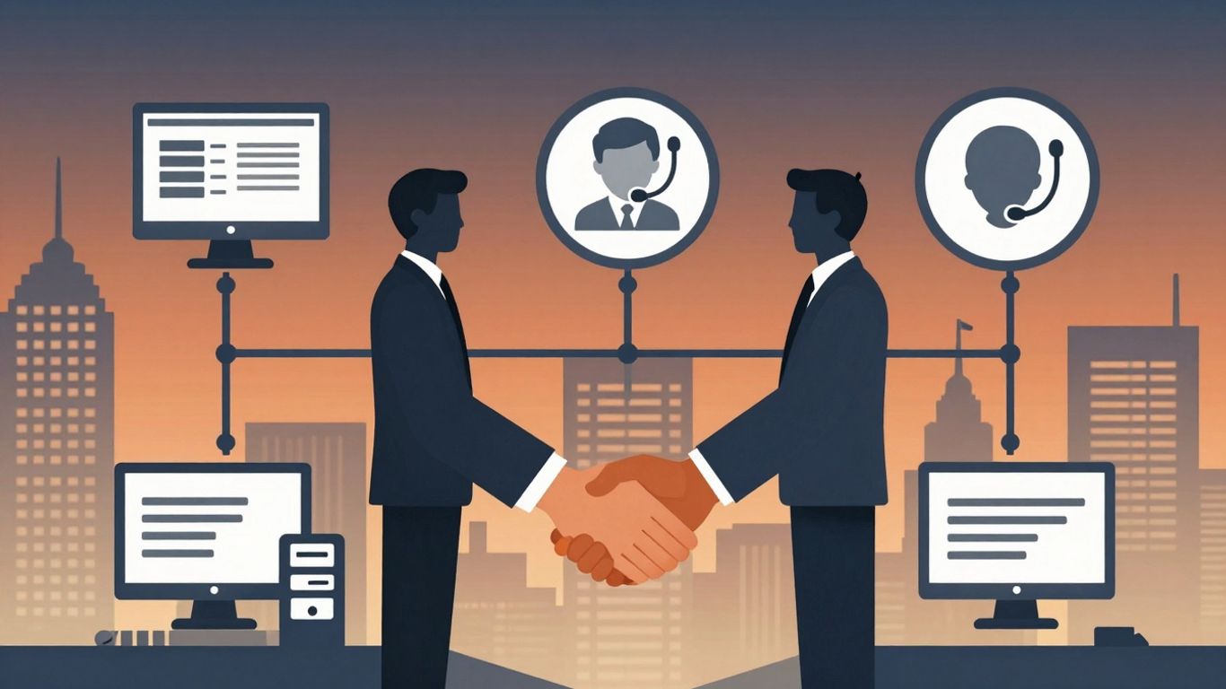 Miami IT support company infographic with business and tech icons.