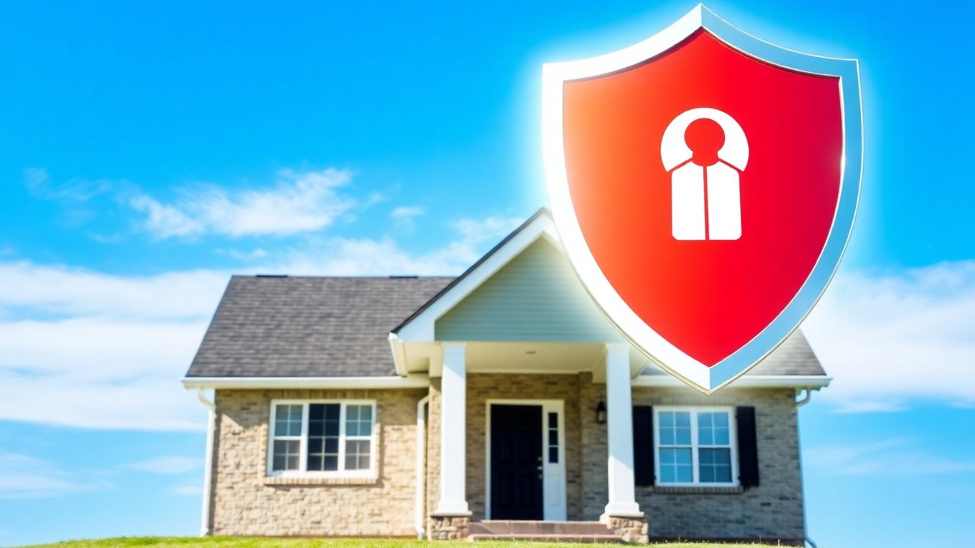 Casa protegida por un escudo de seguro.
