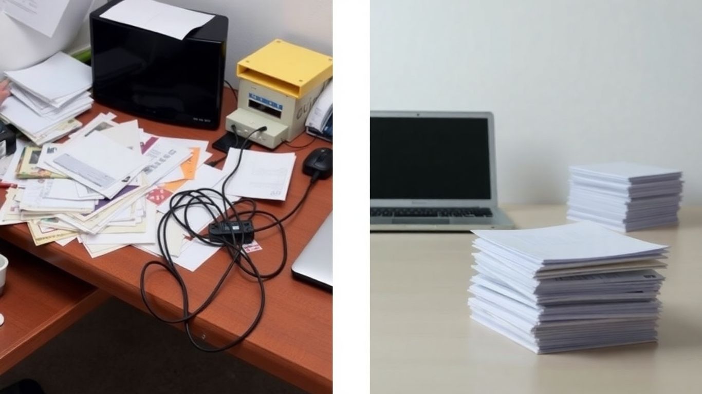 Organized vs. disorganized desk