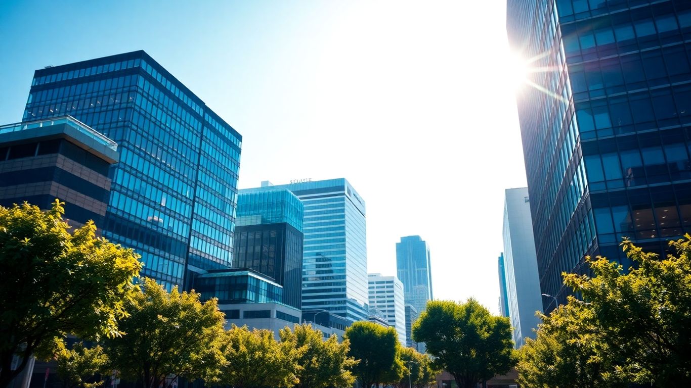 San Jose cityscape with modern buildings and trees.