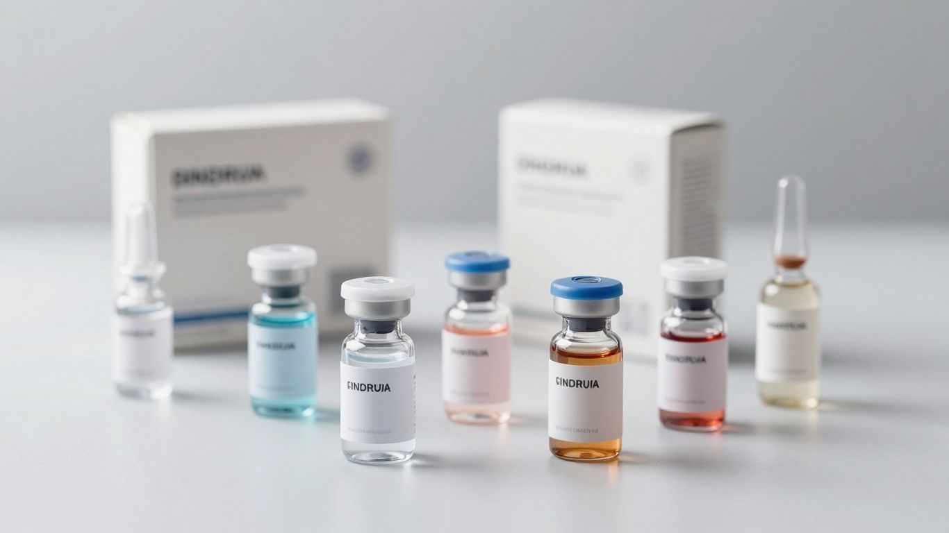 Bottles and vials of SARMs formulations.