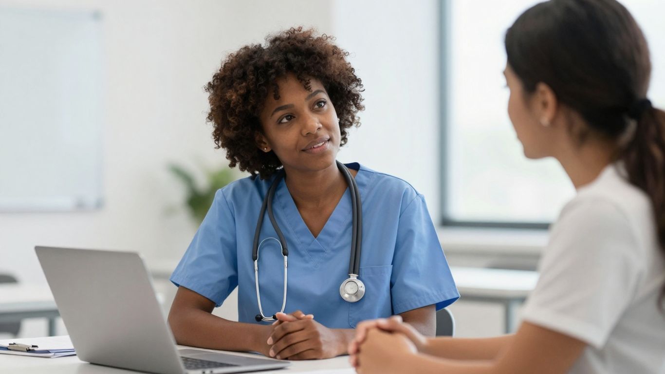 Nurses learning about delegation in a classroom.
