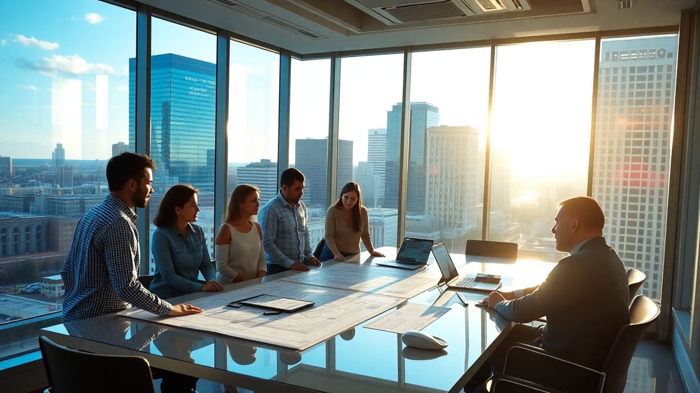 Augusta, GA business professionals collaborating on marketing strategies.