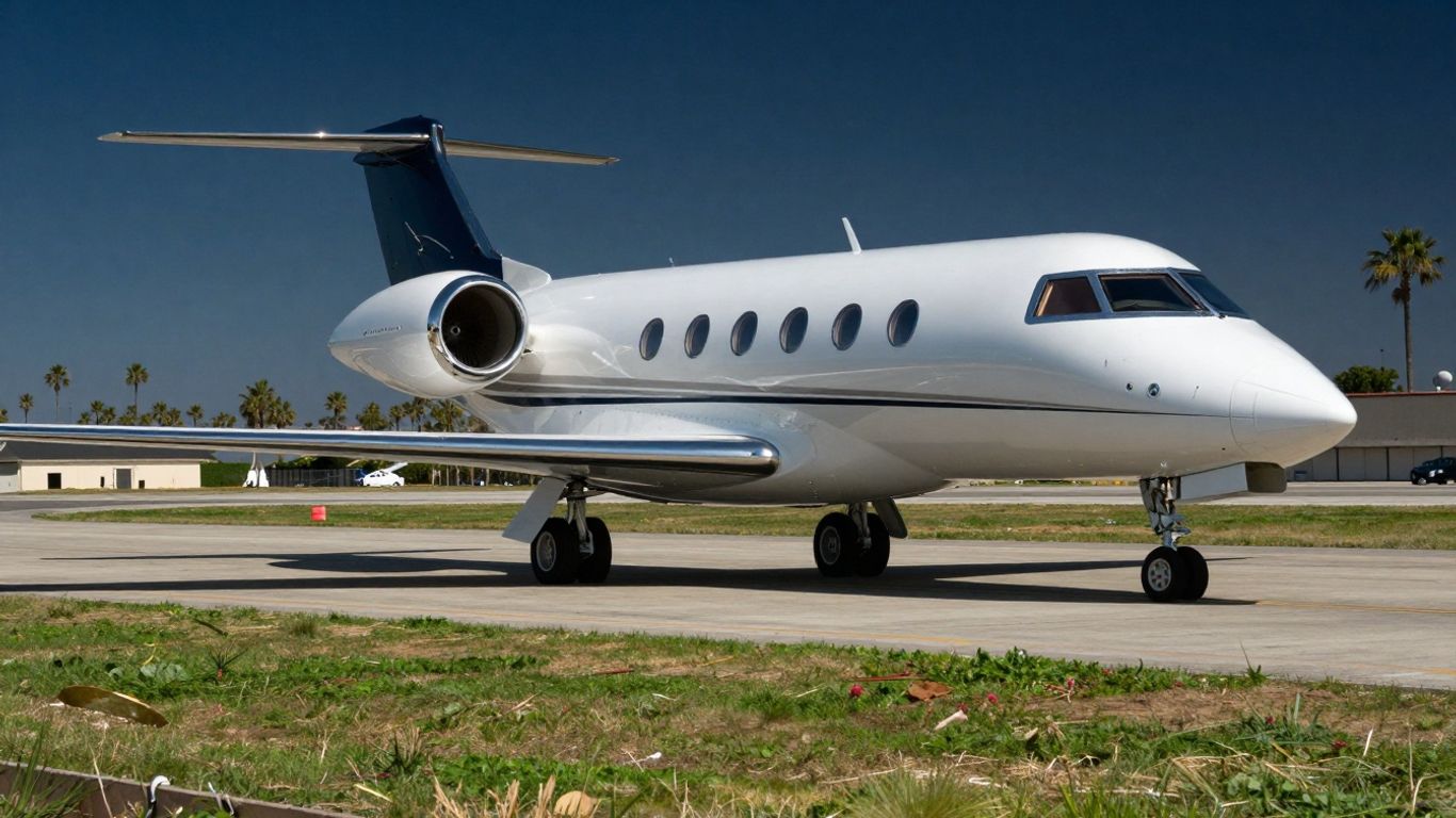 Silver Air private jet on tarmac