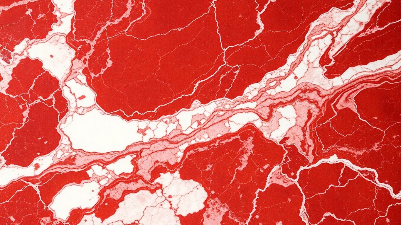 Rosso Levanto marble with red and white veins.