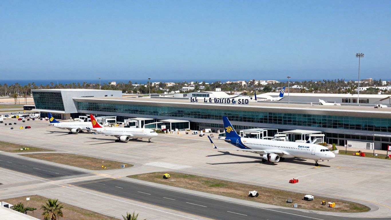 Los Cabos International Airport (SJD) terminal and tarmac.